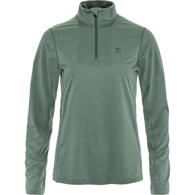 Fjällräven Abisko Day Hike Half Zip W Women’s Base layer tops Green Main Front 100943
