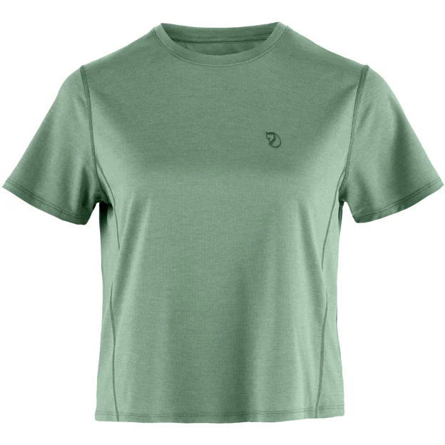 Fjällräven Abisko Day Hike Short SS W Women’s T-shirts & tank tops Green Main Front 89431