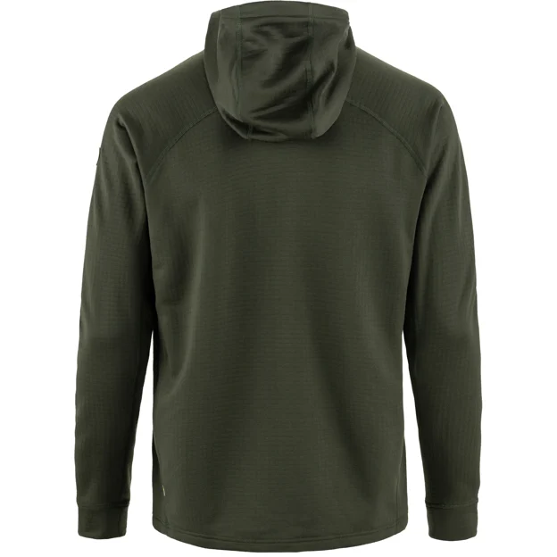 Fjällräven Abisko Grid Fleece Hoodie M Men’s Outlet Green Main Back 85076