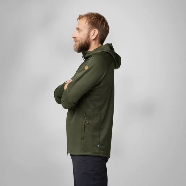 Fjällräven Abisko Grid Fleece Hoodie M Men’s Outlet Model Model side 85313
