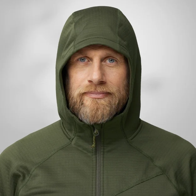Fjällräven Abisko Grid Fleece Hoodie M Men’s Outlet Model Angle F 85314