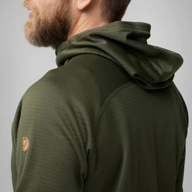 Fjällräven Abisko Grid Fleece Hoodie M Men’s Outlet Model Angle G 85315