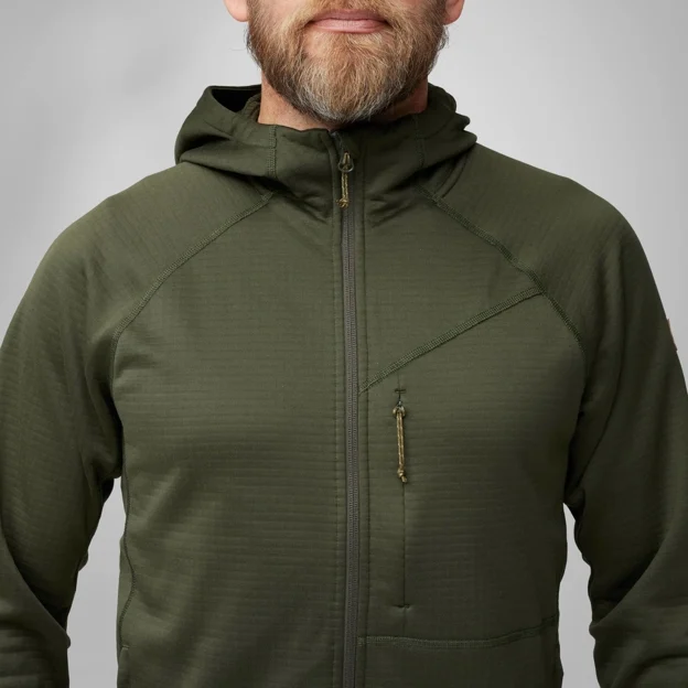 Fjällräven Abisko Grid Fleece Hoodie M Men’s Outlet Model Angle H 85316