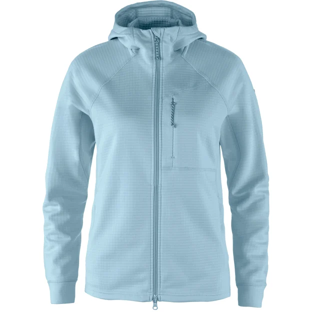 Fjällräven Abisko Grid Fleece Hoodie W Women’s Fleeces Blue Main Front 93953