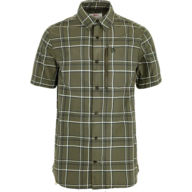Fjällräven Abisko Hike Shirt SS M Men’s Shirts White, Green Main Front 100728