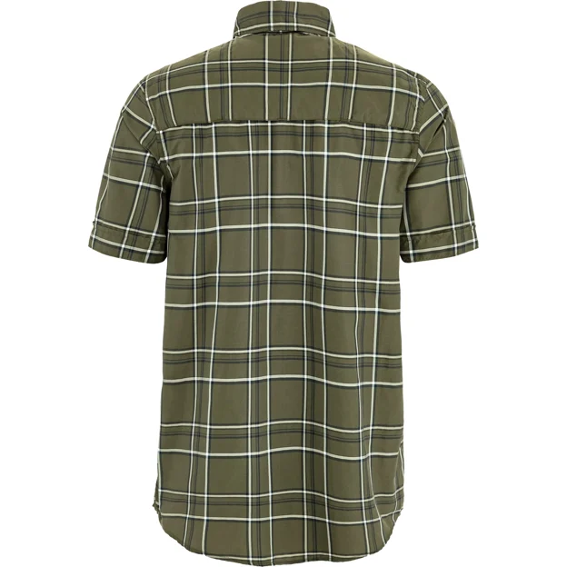 Fjällräven Abisko Hike Shirt SS M Men’s Shirts White, Green Main Back 100730