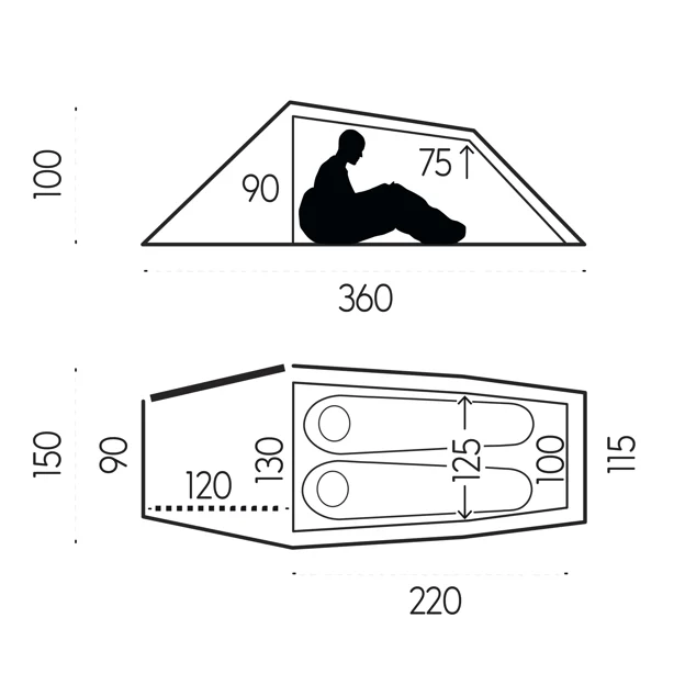 Fjällräven Abisko Lite 2 Unisex Tents Beige Tent sketch 16174