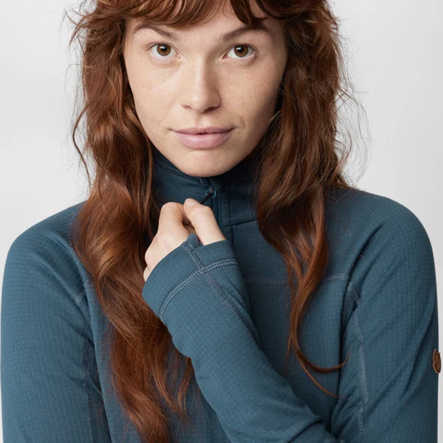 Fjällräven Abisko Lite Fleece Half Zip W Women’s Fleeces Detail Angle G 66613