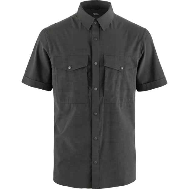 Fjällräven Abisko Trekking Shirt SS M Men’s Shirts Grey Main Front 84401