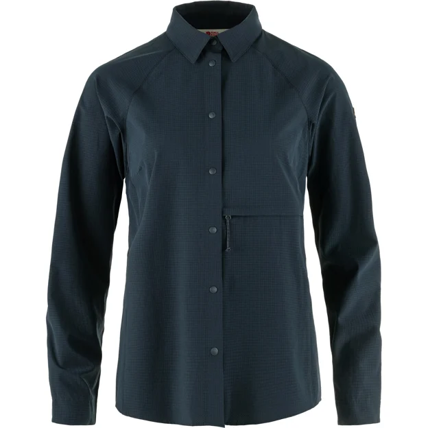 Fjällräven Abisko Trekking Shirt W Women’s Shirts Blue Main Front 73519