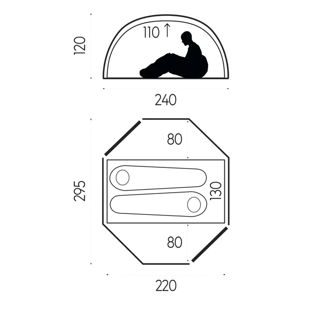 Fjällräven Abisko View 2 Unisex Tents Green Tent sketch 24544