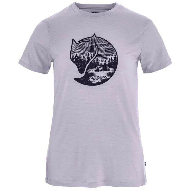 Fjällräven Abisko Wool Fox SS W Women’s Base layer tops Purple, Blue Main Front 100882