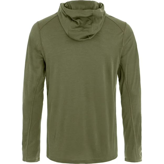 Fjällräven Abisko Wool Hoodie M Men’s Base layer tops Green Main Back 93213