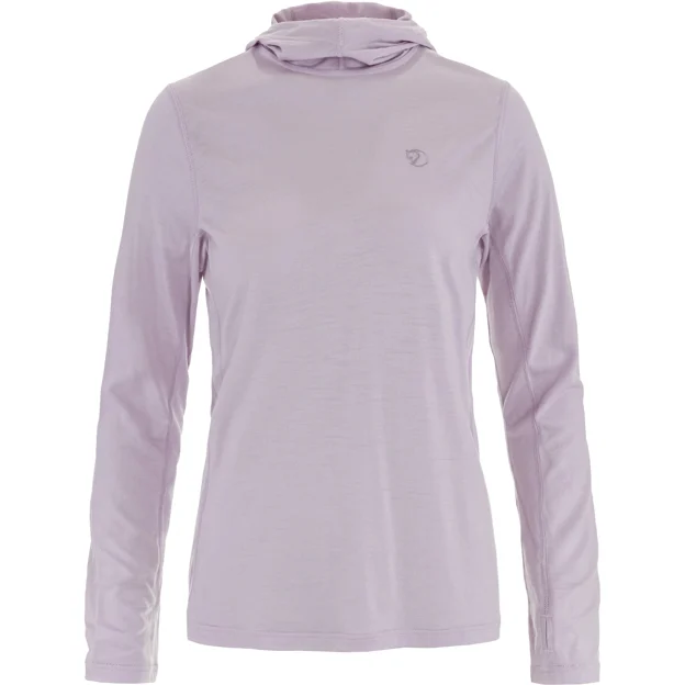 Fjällräven Abisko Wool Hoodie W Women’s Base layer tops Purple Main Front 91982
