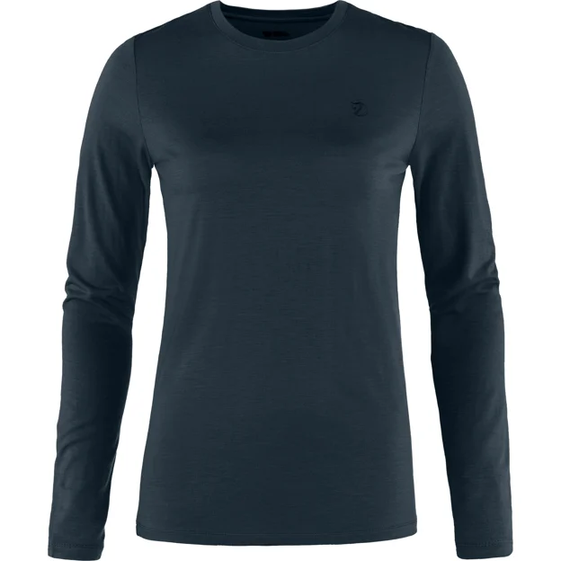 Fjällräven Abisko Wool LS W Women’s Base layer tops Blue Main Front 14873