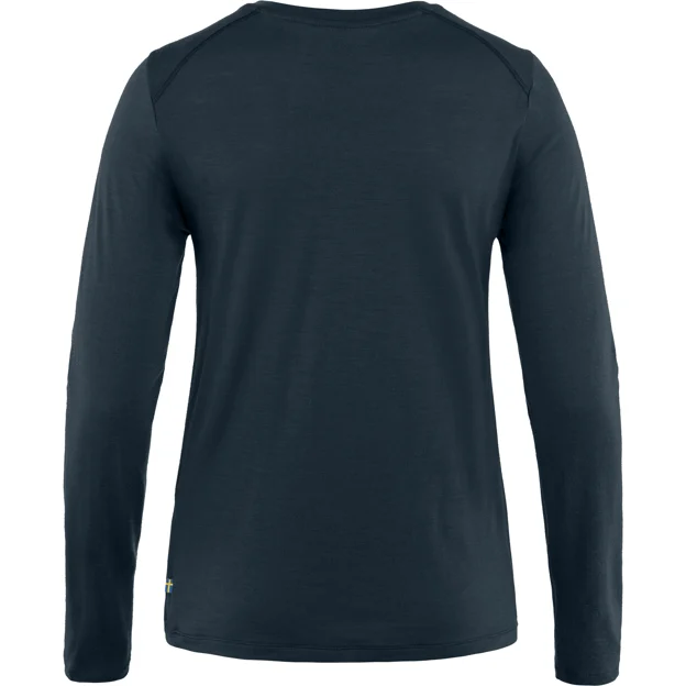 Fjällräven Abisko Wool LS W Women’s Base layer tops Blue Main Back 14874