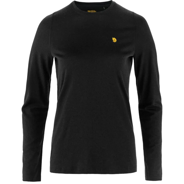 Fjällräven Bergtagen Merino 190 LS W Women’s Base layer tops Black Main Front 93874