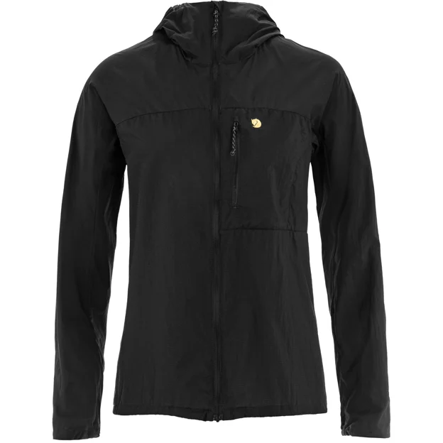 Fjällräven Bergtagen Windshell Jacket W Women’s Wind jackets Black Main Front 100890