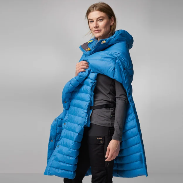 Fjällräven Expedition Down Poncho Women’s Down jackets Model Angle H 89450