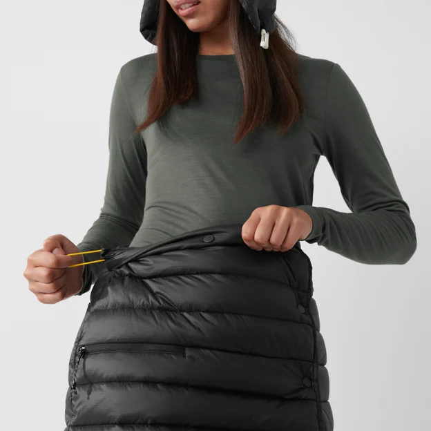Fjällräven Expedition Pack Down Skirt Women’s Insulated trousers Detail Angle G 60162