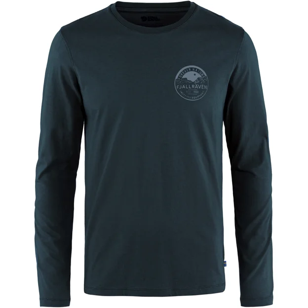 Fjällräven Forever Nature Badge LS M Men’s T-shirts & tank tops Blue Main Front 19655