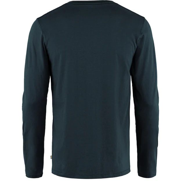 Fjällräven Forever Nature Badge LS M Men’s T-shirts & tank tops Blue Main Back 19656