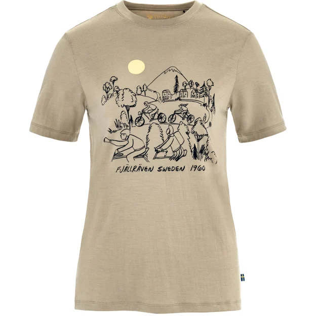 Fjällräven Hoja Lugnt Wool T-shirt W Women’s T-shirts & tank tops Beige Main Front 100942