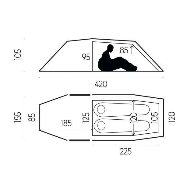 Fjällräven Keb Endurance 2 Unisex Tents Green Tent sketch 24631