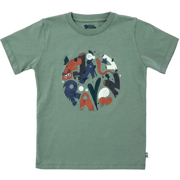 Fjällräven Kids Forest Findings T-shirt Children’s Kids tops Green Main Front 59400