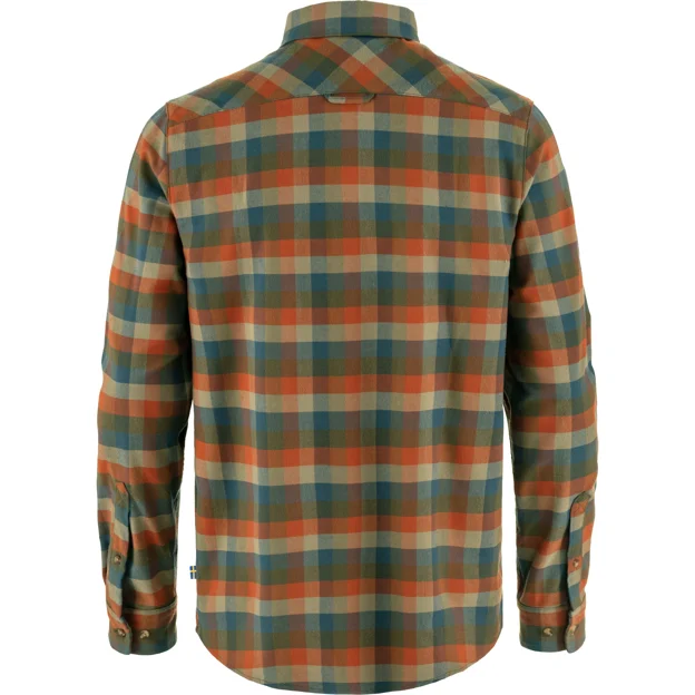 Fjällräven Lappland Stretch Flannel Shirt M Men’s Shirts Brown, Green Main Back 79690