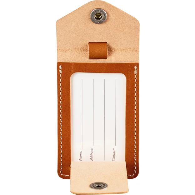 Fjällräven Leather Luggage Tag Unisex Travel accessories Brown Detail Angle F 20047