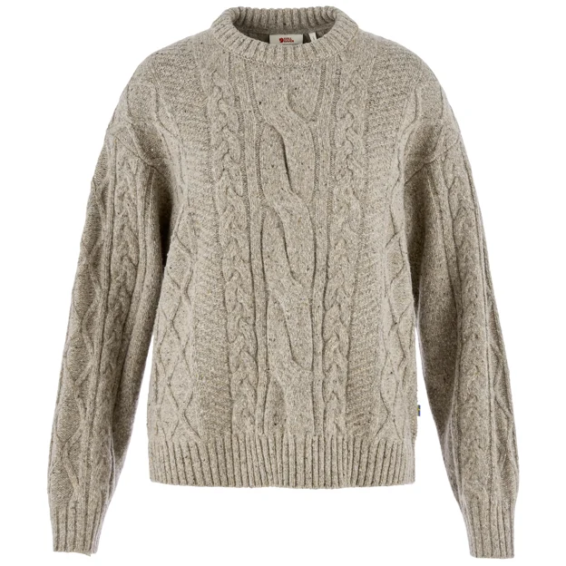 Fjällräven Övik Cable Knit W Women’s Sweaters & knitwear Grey Main Front 104626