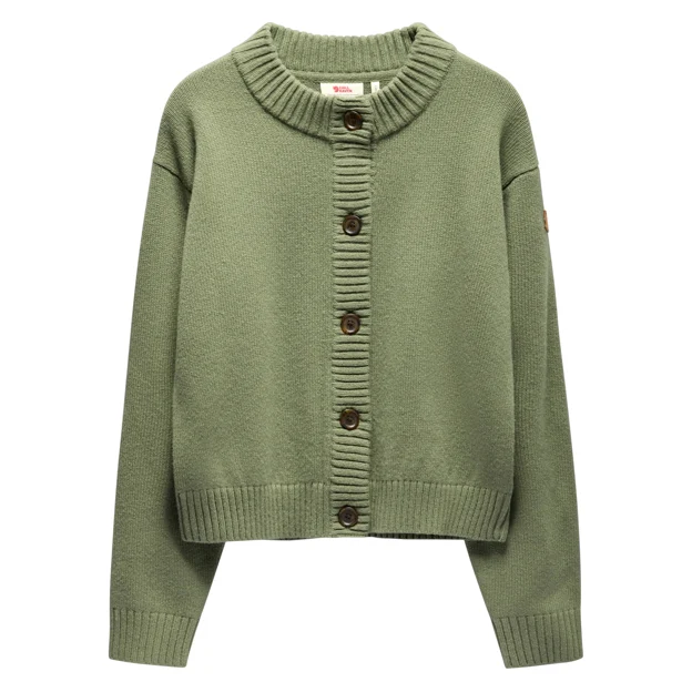 Fjällräven Övik Cardigan W Women’s Sweaters & knitwear Green Main Front 124507
