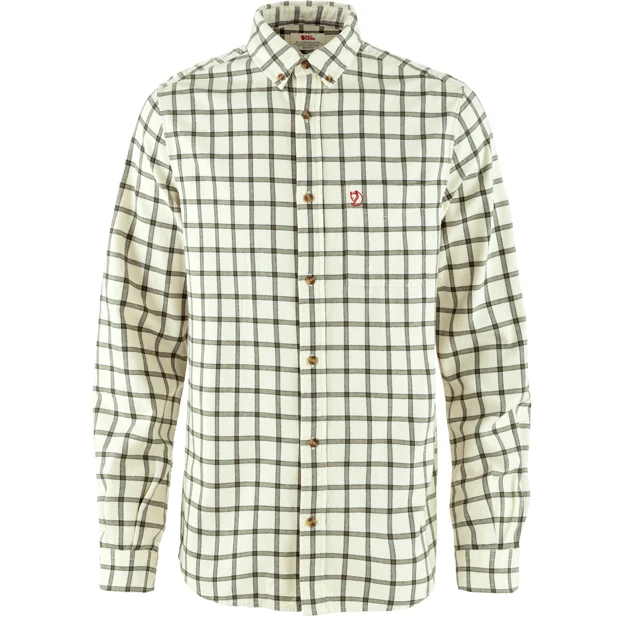 Fjällräven Övik Flannel Shirt M Men’s Shirts White, Green Main Front 93911