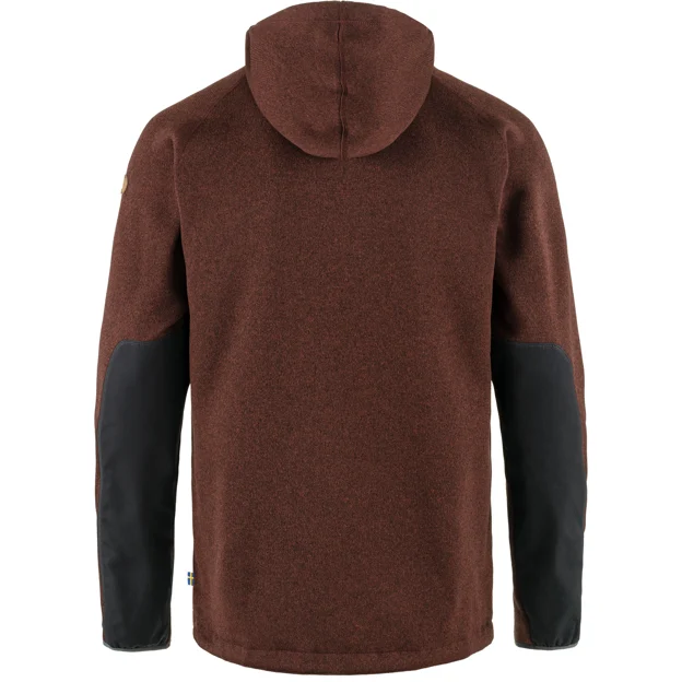 Fjällräven Övik Fleece Hoodie M Men’s Fleeces Grey, Orange Main Back 61144