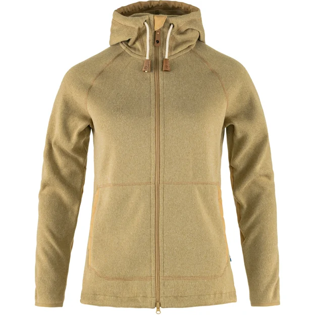 Fjällräven Övik Fleece Hoodie W Women’s Fleeces Beige Main Front 73782