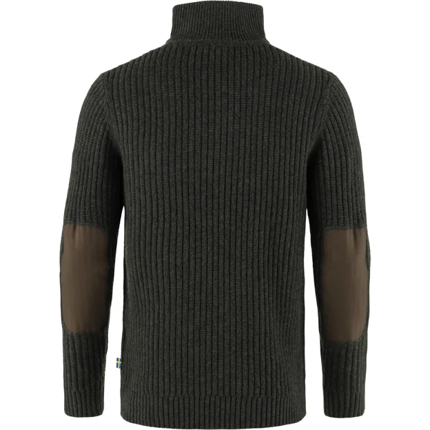 Fjällräven Övik Half Zip Knit M Men’s Sweaters & knitwear Green Main Back 75494