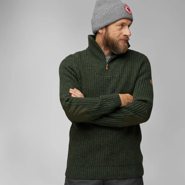 Fjällräven Övik Half Zip Knit M Men’s Sweaters & knitwear Model Angle F 76017