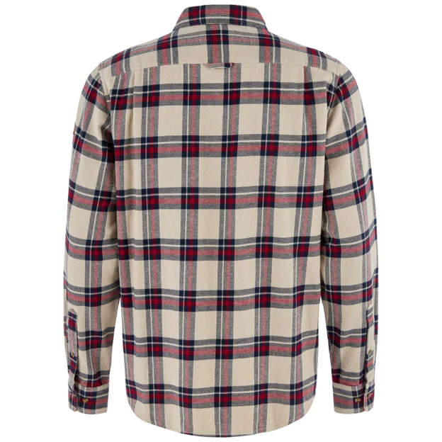 Fjällräven Övik Heavy Flannel Shirt M Men’s Shirts Beige, Red Main Back 104725