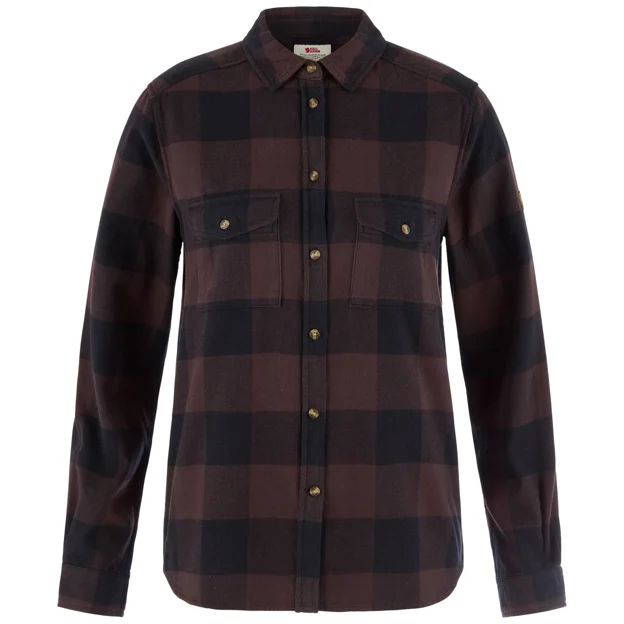 Fjällräven Övik Heavy Flannel Shirt W Women’s Shirts Black, Brown, Purple Main Front 104798