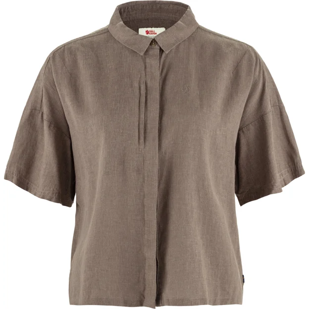 Fjällräven Övik Hemp Camp Shirt SS W Women’s Shirts Brown Main Front 84517