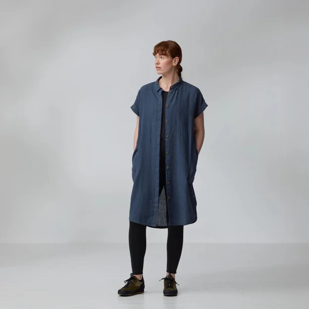 Fjällräven Övik Hemp Dress W Women’s Dresses Model Angle L 89704