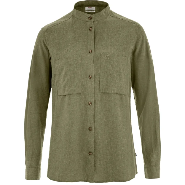 Fjällräven Övik Hemp Shirt LS W Women’s Shirts Green Main Front 100919