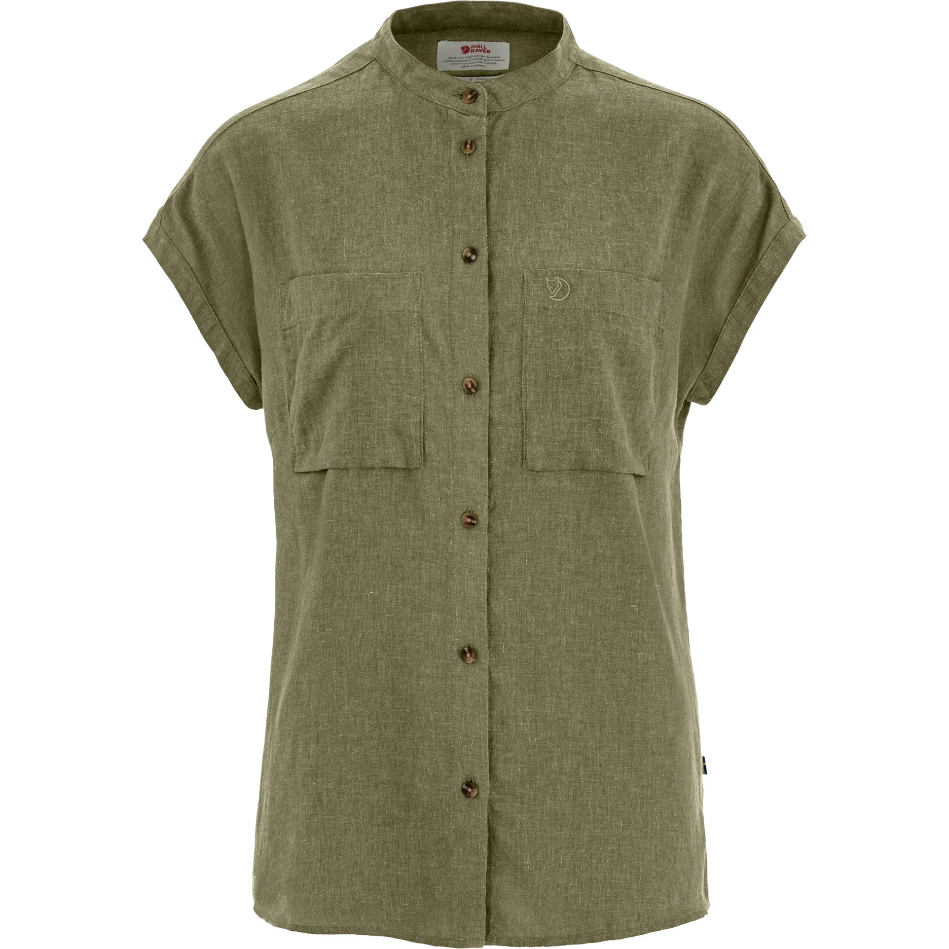 Fjällräven Övik Hemp Shirt SS W Women’s Shirts Green Main Front 100917