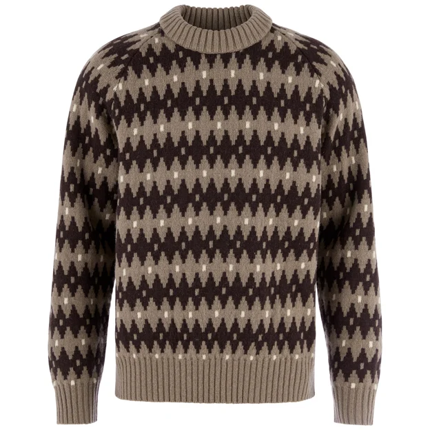 Fjällräven Övik Jacquard Knit M Men’s Sweaters & knitwear Brown, Purple Main Front 104653