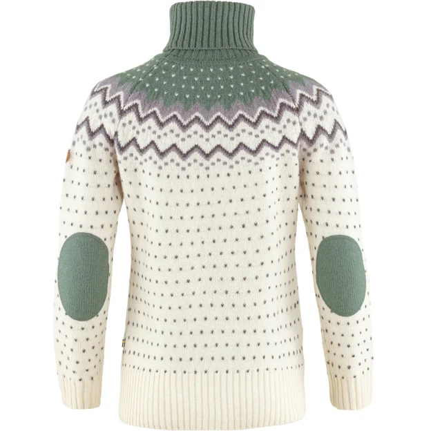 Fjällräven Övik Knit Roller Neck W Women’s Sweaters & knitwear White, Dark green, Green Main Back 59038