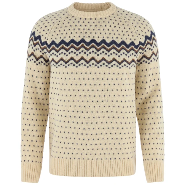 Fjällräven Övik Knit Sweater M Men’s Sweaters & knitwear Blue, Beige Main Front 104756