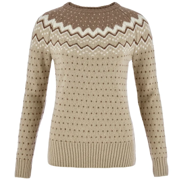 Fjällräven Övik Knit Sweater W Women’s Sweaters & knitwear Brown, Beige Main Front 104758