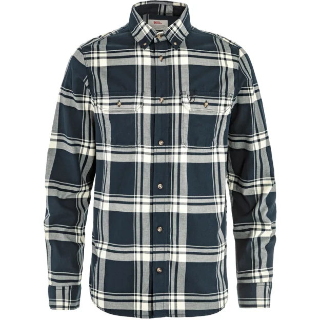 Fjällräven Övik Lite Flannel Shirt M Men’s Shirts White, Blue Main Front 100823