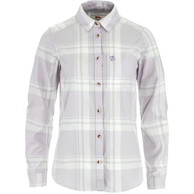 Fjällräven Övik Lite Flannel Shirt W Women’s Shirts White, Purple Main Front 94708